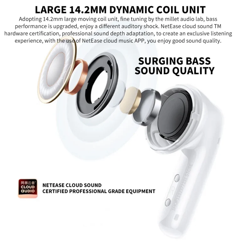 Close-up view of Xiaomi Redmi Buds 6 Vitality Edition black earbuds