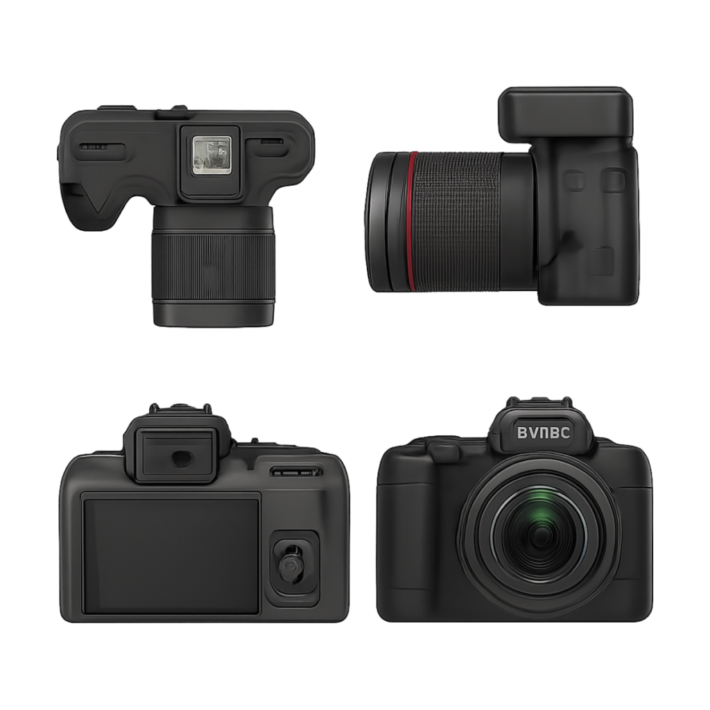 Erilles D5 64MP Wi-Fi 4K dual mirrorless camera front view