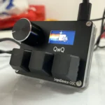 Top view of O3C Sayodevice keyboard showing IPS color screen and keycaps