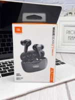 Side view of JBL Wave Beam TWS earbuds showing in-ear fit