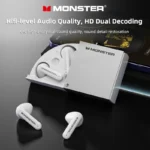 Original Monster XKT17 charging case with fan-shaped design closed