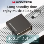 Monster XKT17 earbuds placed inside the charging case