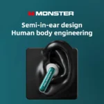 Monster XKT17 wireless sports earbuds with waterproof feature highlighted