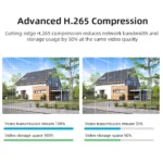 BESDER 6K dual lens camera displaying mobile app remote monitoring