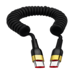 120W PD fast charge Type C to Type C spring cable coiled