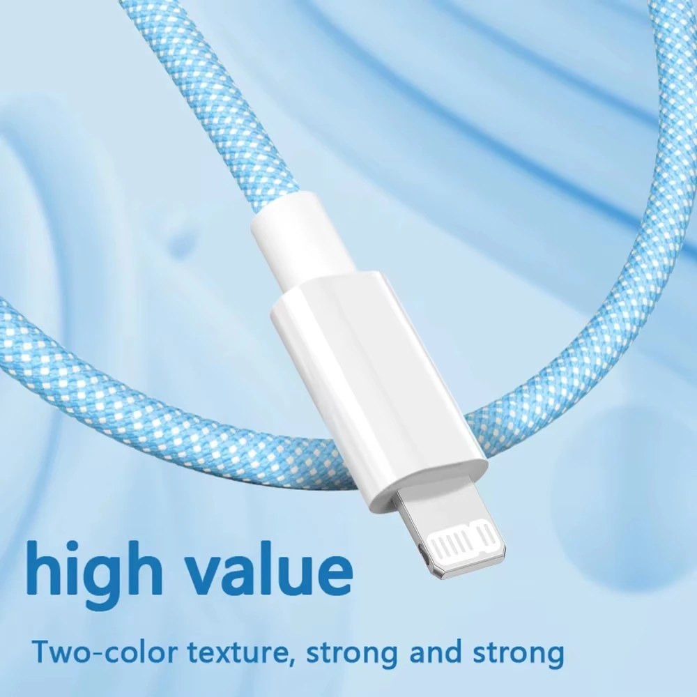 PD 20W USB C cable in various lengths for Apple devices