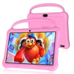 PRITOM 10 inch Kids Tablet with silicone protective case front view