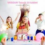 Side view of PRITOM 10 inch Kids Tablet with ports visible