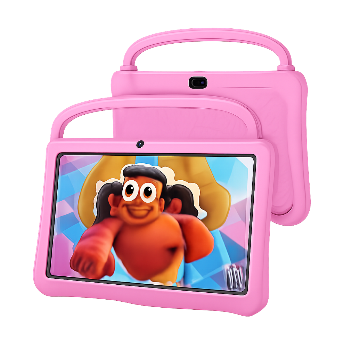 PRITOM Android 13 Tablet for Kids 10 inch Octa-Core, 64GB RAM 1TB TF Card Expandable, Parental Control, Dual Camera, WiFi-bg-clean PRITOM 10 inch Kids Tablet with silicone protective case front view