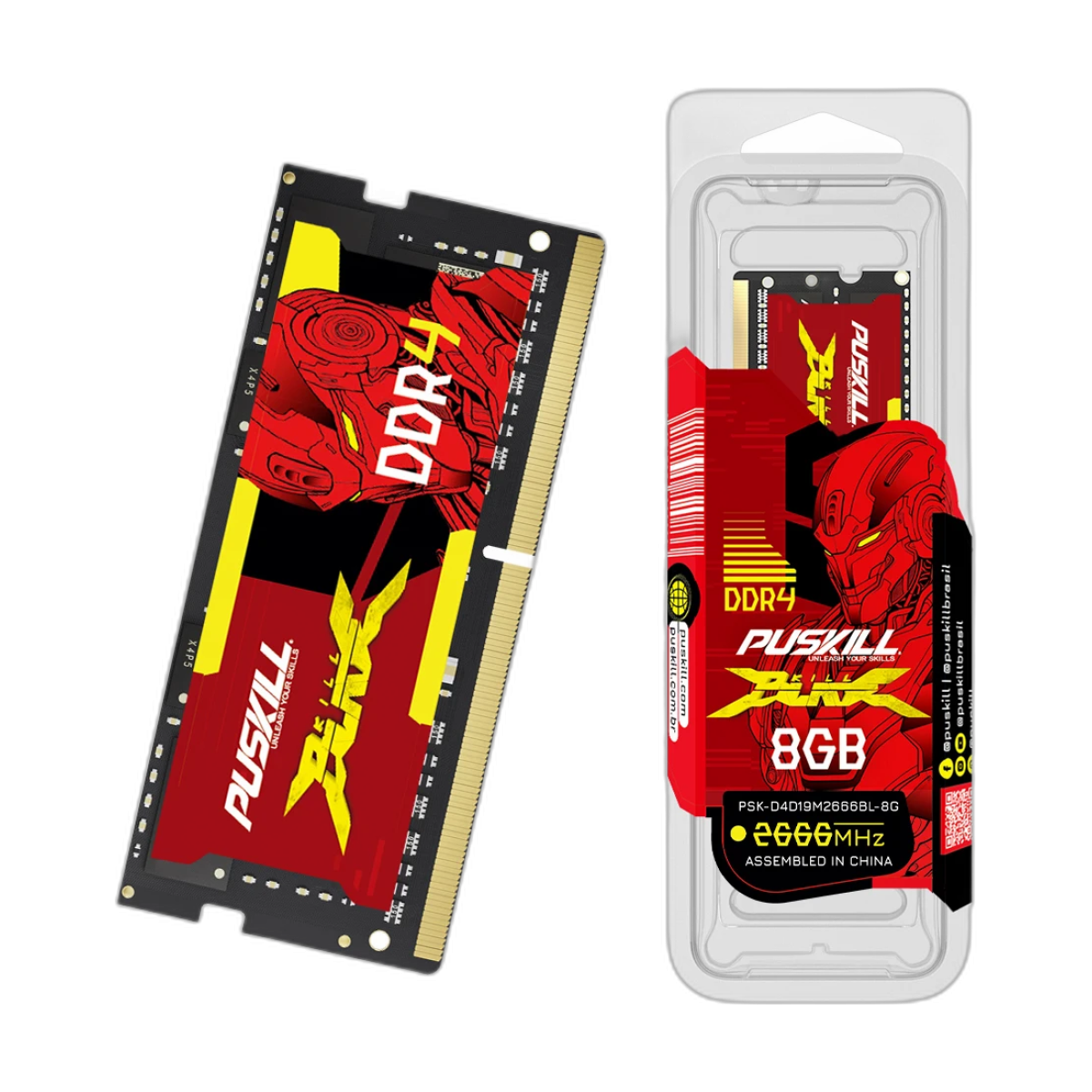 PUSKILL DDR4 Notebook Ram DDR3L 32GB 16GB 8GB 4GB 1.2V 3200MHz 2666MHz 2400MHz 1.35V 1600MHz 1333MHz Sodimm Laptop Memory-bg-clean PUSKILL Killblade DDR4 DDR3L laptop RAM modules in black and green