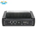 Top view of Partaker fanless mini PC highlighting compact design
