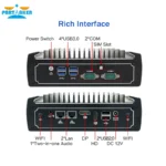 Partaker mini PC showing HDMI and DisplayPort connections