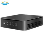 Top view of silver Partaker Mini PC showcasing compact size