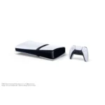 PS5 Pro console with DualSense controller on white background