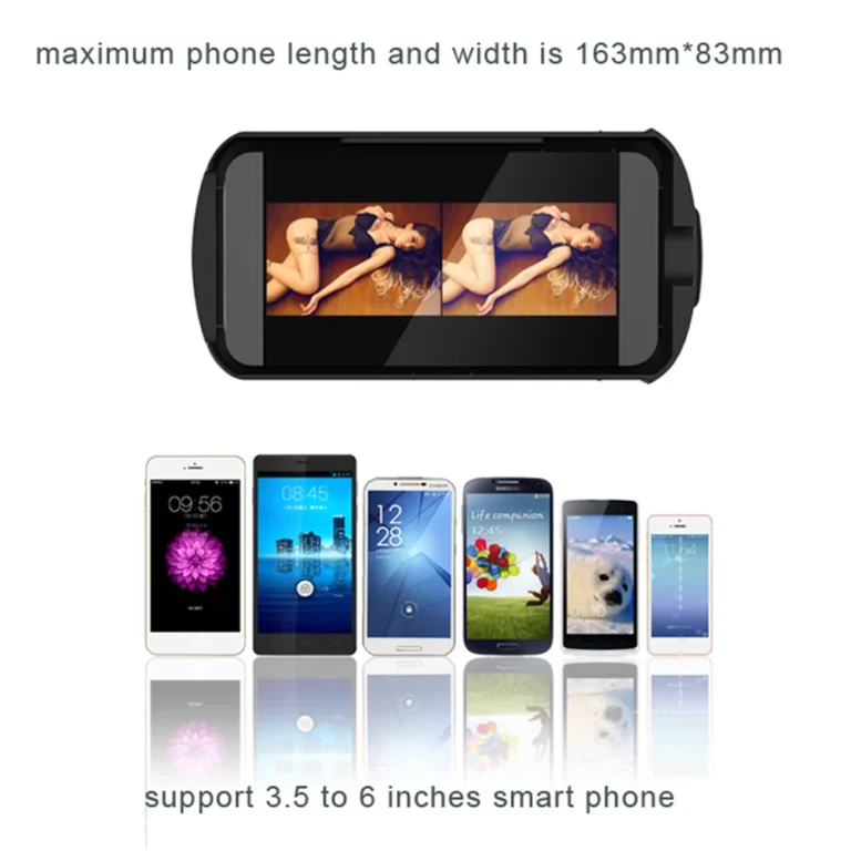 Foldable black 3D VR glasses for smartphones 4 to 6.7 inch with wide viewing angle
