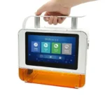 Compact fiber laser marking machine for text and barcode engraving