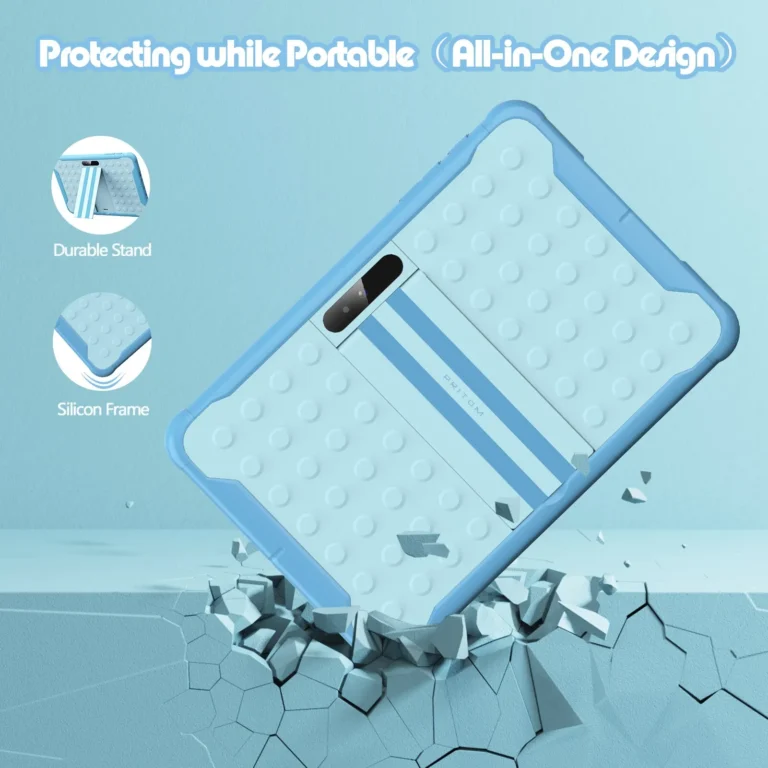 Pritom kids tablet rear view showing 8MP camera