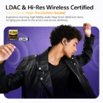 QCY MeloBuds N70 wireless earbuds inside open charging case