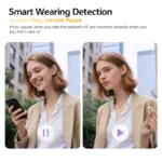 Angled view of QCY MeloBuds N70 in-ear wireless earbuds