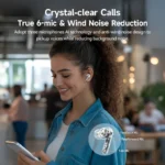 QCY Melobuds N50 earphones highlighting control buttons