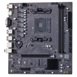 Close-up of QIYIDA B450 motherboard M.2 and PCI slots