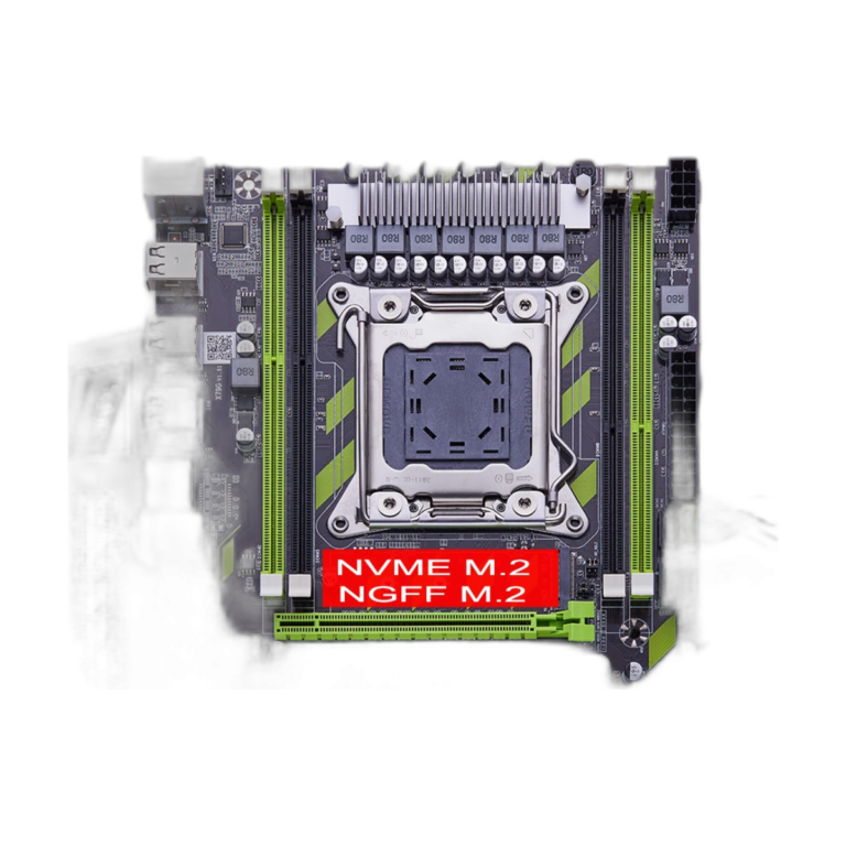 QIYIDA X79 motherboard front view showing LGA 2011 socket and DDR3 slots