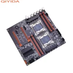 Side angle of QIYIDA X99 motherboard highlighting cooling armor