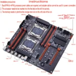 Detailed shot of QIYIDA X99 motherboard power connectors and chipset