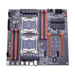 QIYIDA X99 dual CPU motherboard front view with DDR4 and M.2 slots