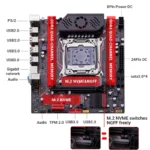 Rear panel ports of QIYIDA X99 H9S motherboard with multiple connectivity options