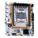 Top view of QIYIDA X99 motherboard showing SATA 3 ports and USB 3.0