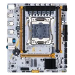 Top view of QIYIDA X99 motherboard with dual M.2 slots and SATA ports