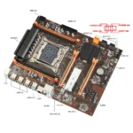 Full layout of QIYIDA X99 motherboard highlighting socket and power connectors