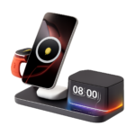 VIKEFON 5-in-1 magnetic wireless charger stand with Bluetooth speaker