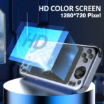 R50PRO handheld console displaying retro game on screen