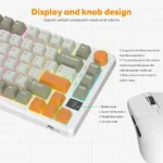 Side angle of RK Royal Kludge M75 mechanical keyboard with rotary knob