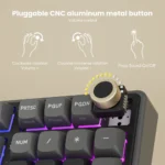 Side angle of RK Royal Kludge R98Pro mechanical keyboard with RGB lighting