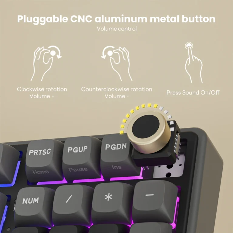 Side angle of RK Royal Kludge R98Pro mechanical keyboard with RGB lighting