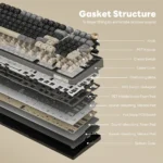 Close-up of PBT keycaps on RK Royal Kludge R98Pro keyboard