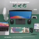 RK S98 keyboard side view highlighting top-mount design and RGB lighting