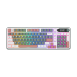 RK S98 Royal Kludge mechanical keyboard showing TFT screen and metal knob