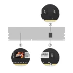 RZX DDR3 desktop RAM 240pin DIMM module angled shot