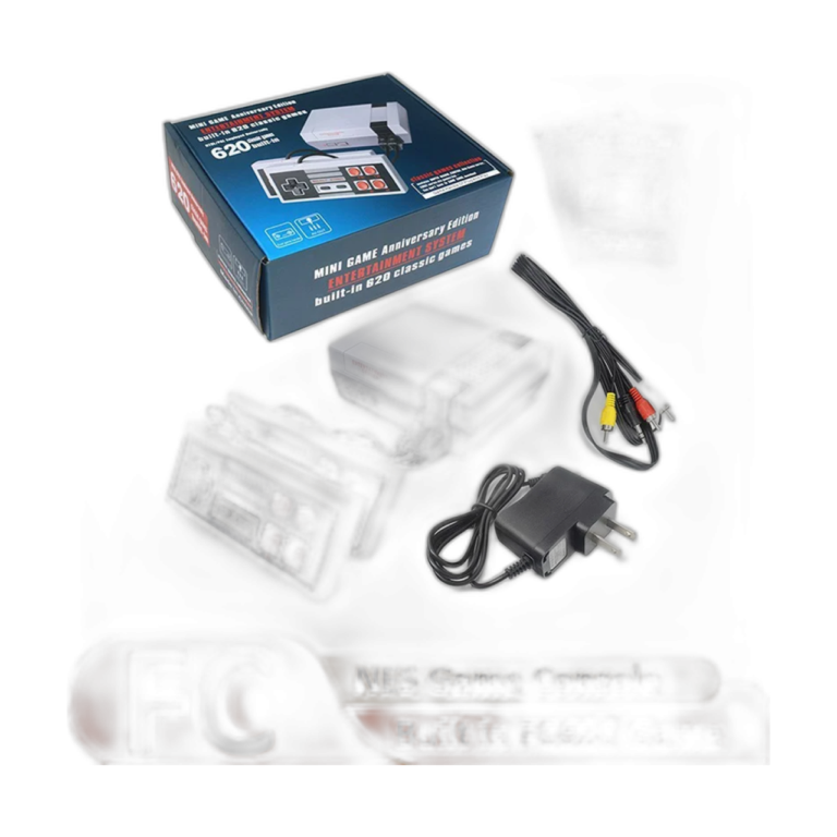 Portable retro video game console with wired gamepad and AV output