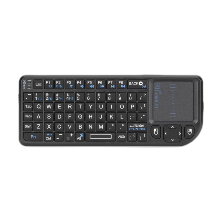 Rii X1 mini wireless keyboard with touchpad front view