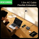 Top view of Rocoren desktop charger with LED indicators