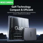 Compact desktop design of Rocoren 200W GaN 6-in-1 charger