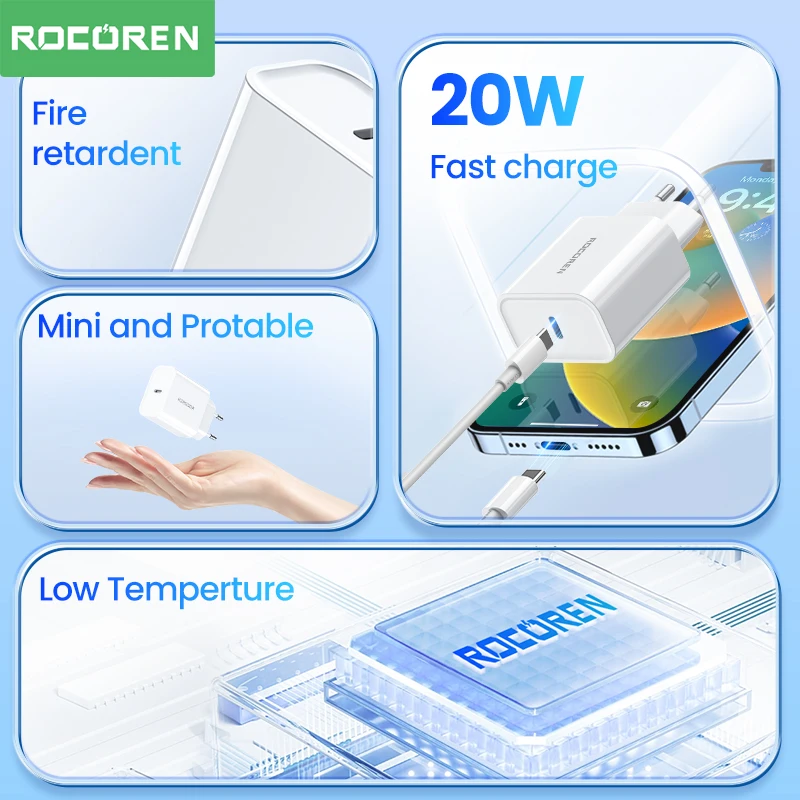 Rocoren USB Type-C fast charger close-up