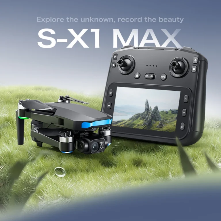 S-X1 Mini Drone with 4K camera and 3-axis gimbal hovering outdoors