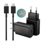 Samsung 25W PD fast charger with EU plug in black