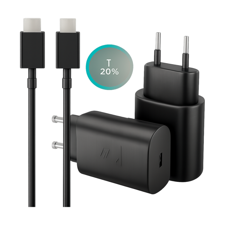 Samsung 25W PD fast charger with EU plug in black